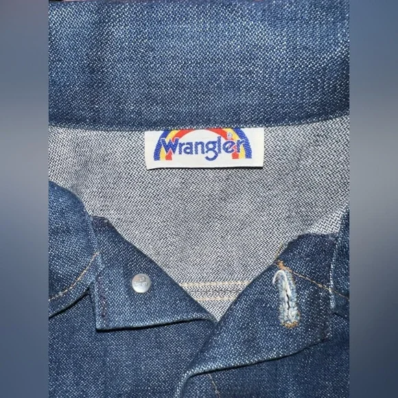 Vintage Wrangler Jacket Rainbow Tag  Jean Western Cowboy - Picture 6 of 13